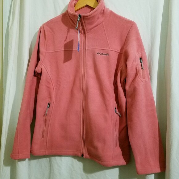 Columbia Women’s Fast Trek II Softshell Fleece Jacket – Size Large, Pink, New - Picture 2 of 15